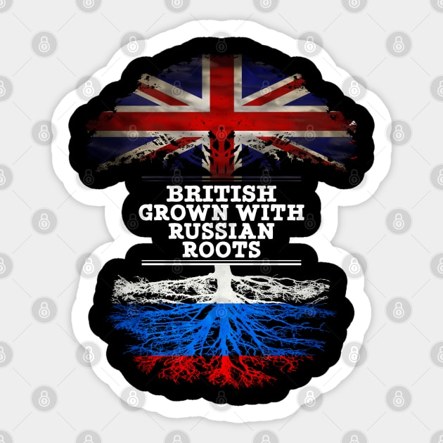 British Grown With Russian Roots - Gift for Russian With Roots From Russia Sticker by Country Flags